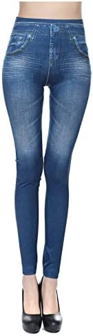 Miashui плус големина ситни модни лимитација панталони жени влажни тексас панталони печати половината висока плус големина