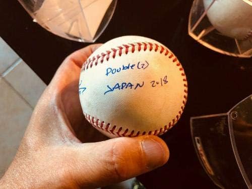 Дебитант на Хуан Сото РБИ Двојно -Јапон - Акуна - потпишан испишан MLB Hologram USA - MLB Autographed Game Used Baseballs