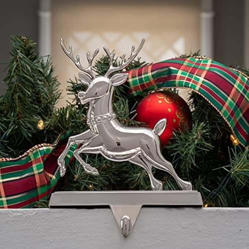 Божиќен држач за порибување сет од 4 - санки на Дедо Мраз Рудолф Црвениот нос ирваси Божиќни украси Декоративни метални закачалки за чорапи