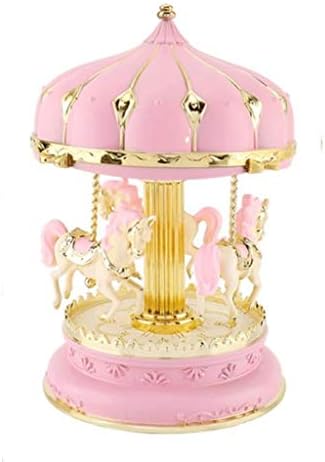 Douba Pink Music Music Box Caruesel Music Box Toy Детска роденденска девојка роденденски Божиќен свадба Роденден подарок