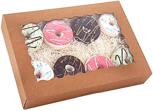 Tcoivs 20-Пакет Пекарски Кутии Со Прозорец, 14 x 10 x 2.5, Големи Кутии За Колачиња, Кутии За Автоматско Скокање За Крофни, Пити, Мафини