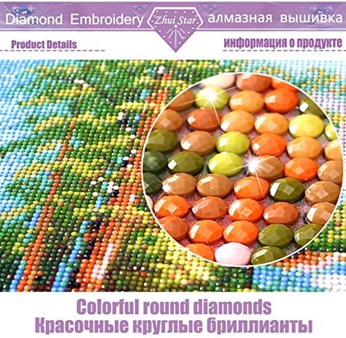 Ffyyjjlei Diamond сликарство крст -бод хорор филм кошмар на улицата Елм Фреди Кругер Дијамант вез Нова Година Декор за дома, 60x80см