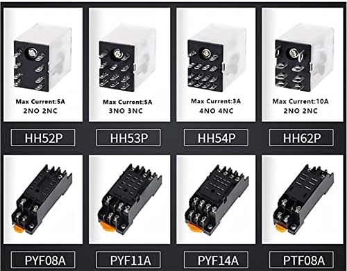 DASEB 10set Реле Со Сокет Серпентина Општо DPDT Микро Мини Електромагнетни Реле Прекинувач LED AC 110/220V DC 12/24V MY2NJ MY3NJ