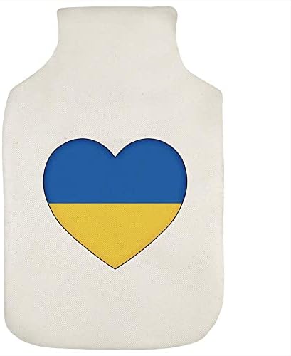 Азида „Украина знаме Loveубов срце“ шише со шише со топла вода