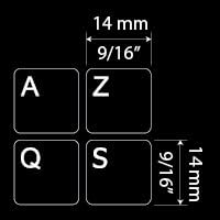 4Keyboard Француска налепница за азерти за тастатура црна позадина за работна површина, лаптоп и тетратка