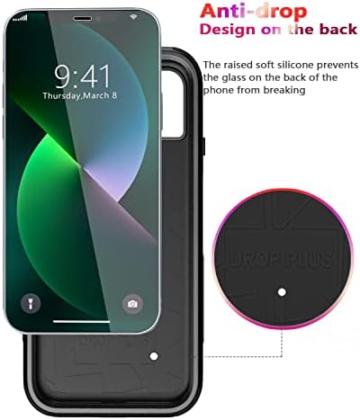 Diverbox за Iphone 13 Случај [Отпорен На Удари] [Отпорен На Капки] [Заштитник На Екранот Од Калено Стакло + Заштитник На Објективот На
