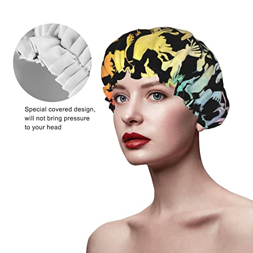 Womenените што можат да се користат затегнати полите на косата за коса во акварел Колибри колекција двојни слоеви водоотпорна капа