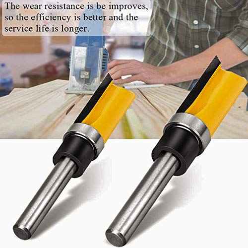 KEWAWO INDUSTRIAL GRADE 3PCS 1/4 инчен Shank Flush Trim Router Bit Постави директен образец за образец за рутер со лежишта со алатка