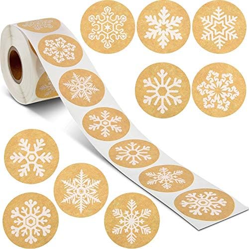 Налепници За Етикети за снегулки Среќни Новогодишни Налепници Ви Благодариме Налепници За Запечатување Налепници За Денот На