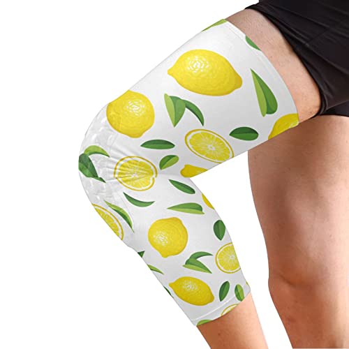 Зауја лимон овошје колено загради за болка во коленото жени и мажи, 2 пакувања за заграда на коленото за сет на болка во коленото,