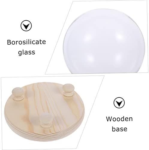 Abaodam 2 парчиња сферични стаклени капаци за капаци за декорирање на контејнери за кекс на кекс на торбички со тегла со основно тркалезно