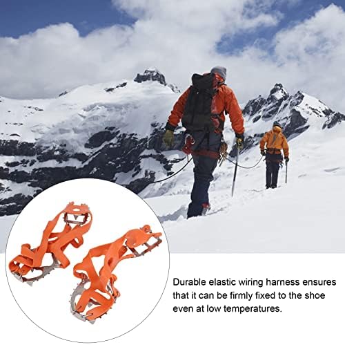 Supmaka Crampons за Пешачење Чизми, 18 Шила Crampons за Пешачење &засилувач; Одење, Мраз Штипки За Чевли И Чизми Во Зима, Портокал L