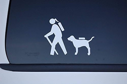 Пет starвездички графички сет на две пешаци девојки со налепници за кучиња винил декларации Изберете боја !! 4,75 x 3,5 пешачење за пешачење