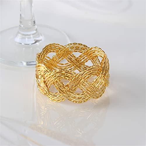 Renslat 10 парчиња хотел мека трпезариска маса метална салфетка прстенка прстен златна жица плетенка за вечера