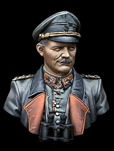 GL-HOME 1/10 смола биста Минијатурен модел на ликови на германскиот командант на Втората светска војна Неисправен и необоен/241E8