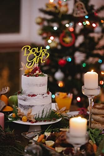 Торта Топер-Момче Или Девојка Торта Декорација - Бебе Туш Партија Материјали-Злато Сјајот