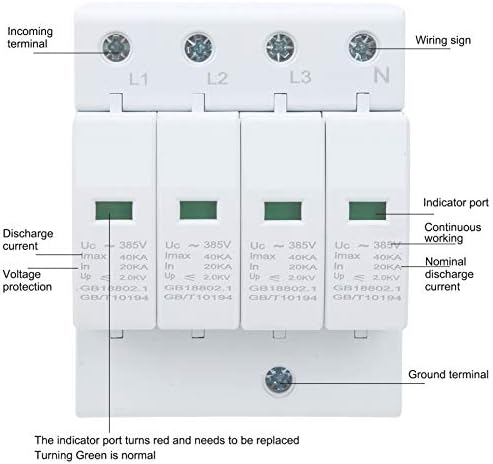 Заштитник на Surge 40, 40KA Молња Арстрари, Дин, железнички кутија, компјутер за заштита на целата куќа од електрични системи, молња и минлив пренапон