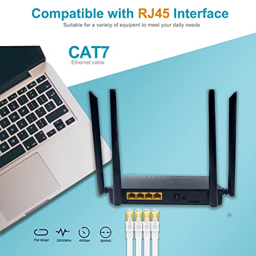 Hasworth Cat7 Ethernet Кабел 6ft, Голема Брзина Рамен Интернет Јадро Рамен Кабел Со Snagless RJ45 Конектор За Рутер, Игри, Прекинувач,