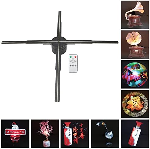 HS56 3D Hologram Fan 22in, 1024x660p Hotos Videos HD Naked Eye 3D Advertising Player Поддршка WiFi App BT, 8GB 658 LED диоди 3D холографски