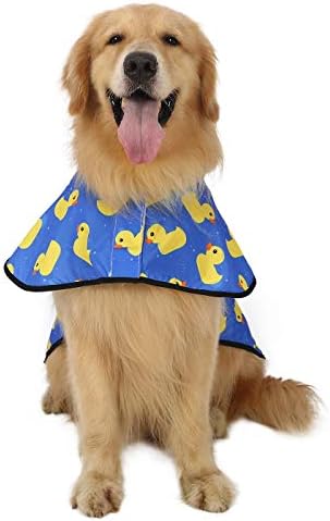 Hde Dog Raincaat Hooded Poncho Poncho за мали до X -големи кучиња и гумени патки за кутриња - XL