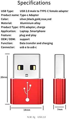 Адаптер за Boxwave Компатибилен со Bose TietComfort Earbuds-USB-A до C Portchanger, USB Type-C OTG USB-A конвертирање на податоци за полнење-метално