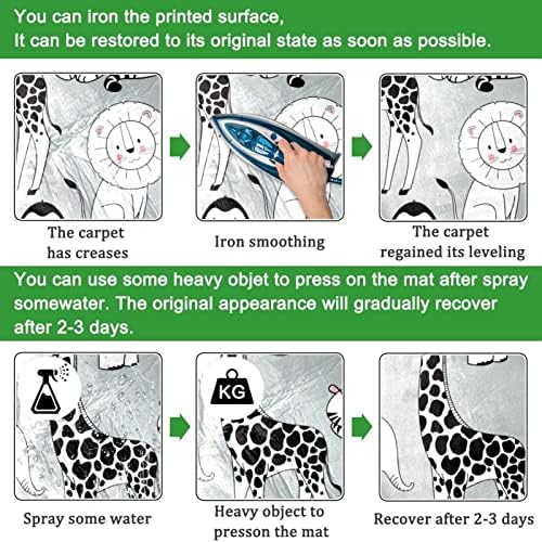 Llnsupply Round Kids Pare Area reg giraffe zebra слон расадник за килим подлога мека преклопна дете игра душек, екстра голем килим за