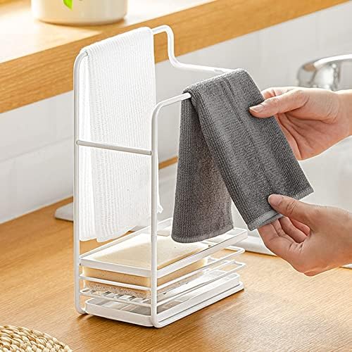 Решетката за сушење на садови за миење садови над мијалник за миење садови сунѓер партал за одвод за складирање кујнски wallид монтиран