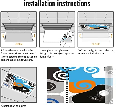 Флуоресцентни Светлосни Капаци За Канцеларија Во Училница-Музичка Шема - Флуоресцентни Светлосни Капаци за Канцеларија во Училница-2ft x 4ft
