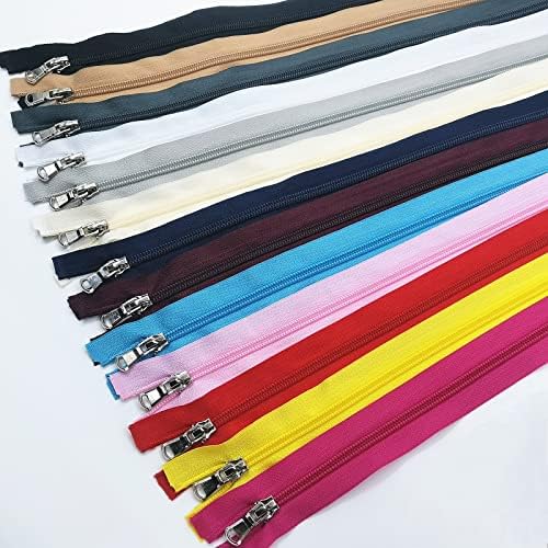 13 парчиња 40см одвојување на најлонски патенти за калем за јакни палта за шиење занаети перница, перница DIY рачно изработена 13 бои измешани