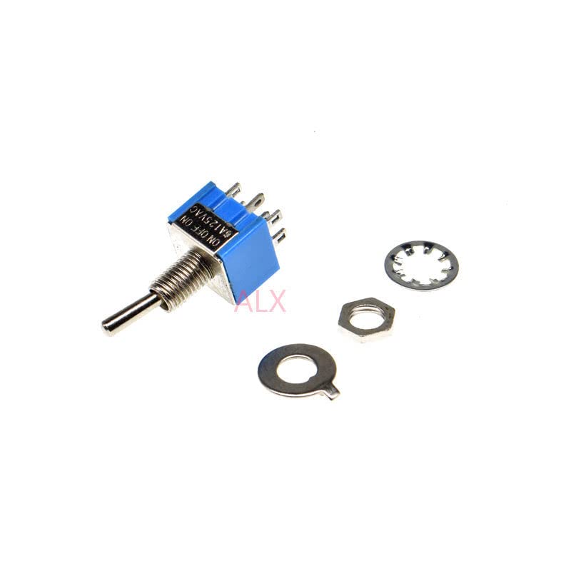 5PCS Blue Mini MTS-203 DPDT 6PIN On-Off-On-On-On Miniature Toggle Switch Switch Switch 6A/125V 3A/250V MTS 203 MTS203