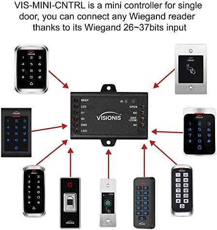 Visionis vis-3005 Контрола на пристап Внатрешна + Оценета со отворено IP68 Метална анти-вандал тастатура + читач самостоен со мини контролер