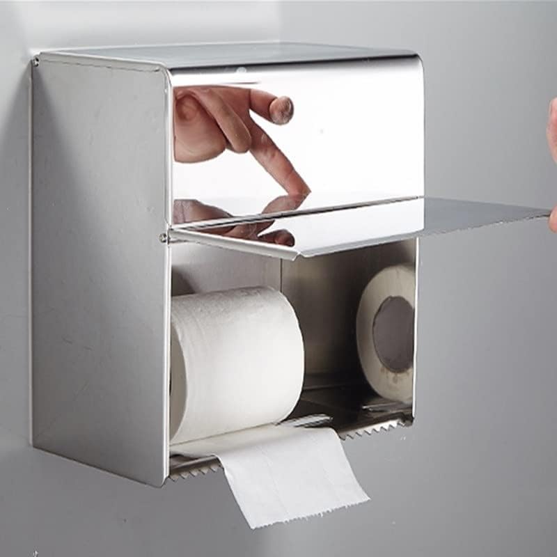 Кривс држач за тоалетна хартија црна мат хартиена кутија хартија хартиена крпа диспензерот wallид монтирање на не'рѓосувачки челик држач за комерцијална хартија за