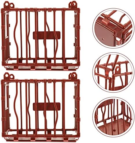 ToyVian Mini Cage Cage Model Реална ограда за играчки 5 парчиња мини кафез мал коњ корал пластични кафези за оградување микро пејзаж украс за деца