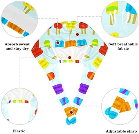 Медицинска сестра капачиња долга коса, летен сладолед прилагодливо работно капаче со копчиња и лак за коса од коса