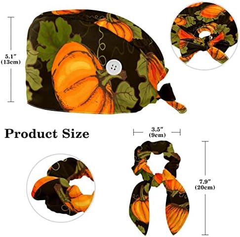 Медицински капачиња прилагодливо работно капаче со копчиња и лак за коса од тиква од тиква од тиква