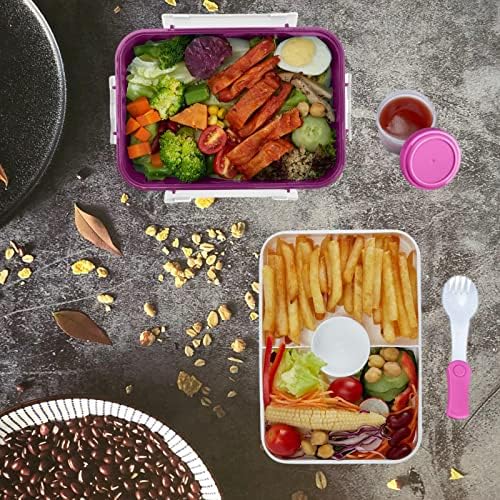 Контејнери за ручек, микробранова салата Бенто кутија за возрасни деца закуска сад за облекување контејнер за да одите на работа