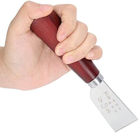 Глоглоу кожен нож за скицирање, нож за кожен нож DIY занаетчиски нож за сечење на кожа од не'рѓосувачки челик со рачка за дома