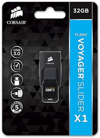 Corsair CMFSL3X1-32GB Флеш Војаџер Лизгач X1 32GB USB 3.0 Флеш Диск, Црна