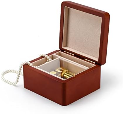 Дрвена музичка кутија - музичка кутија со цврсто дрво со многу песни што треба да изберете - 18 белешка мала музичка кутија со