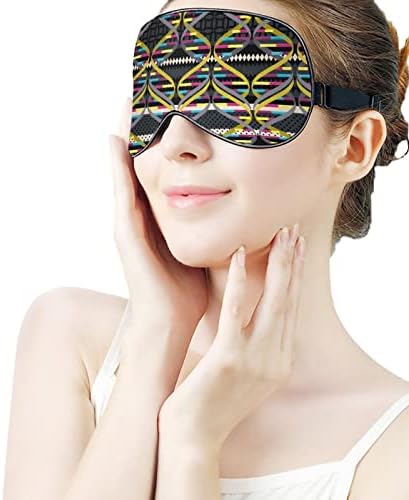 ДНК спирала печатена маска за очи за очи меко слепило капаче со прилагодлива лента ноќно патување за очила за мажи за мажи жени