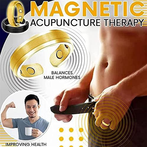 Powerboost Men Resibleable Magnetic Ring - Мажите кои траат терапевтски магнетски прстен - Елегантна магнетна терапија прстен олеснување