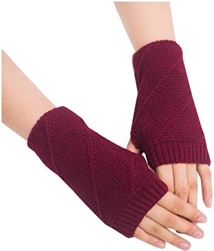 Зимски половина прсти нараквици за жени се протегаат плетени нараквици за нараквици без прсти, нејасни плишани нараквици за жени девојки