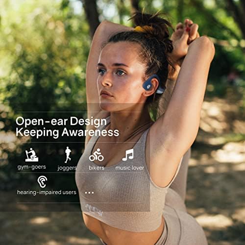 Слушалки за спроводливост на коските Elibom, 9 часа музика и повик, слушалки со отворено уво Bluetooth5.2, лесни безжични слушалки,