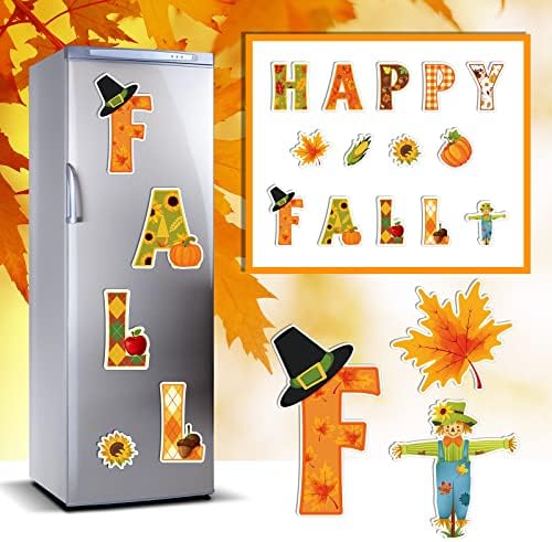 Youyole есен гаража Декорација на врата Денот на благодарноста магнети есенска жетва магнетна фрижидер налепници за забава за прозорец со фрижидер