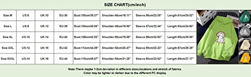 Kuaileya hoodенска худи женска маичка за џемпери образец со долги ракави качулка пулвер врвови блуза за тинејџерски жени естетски