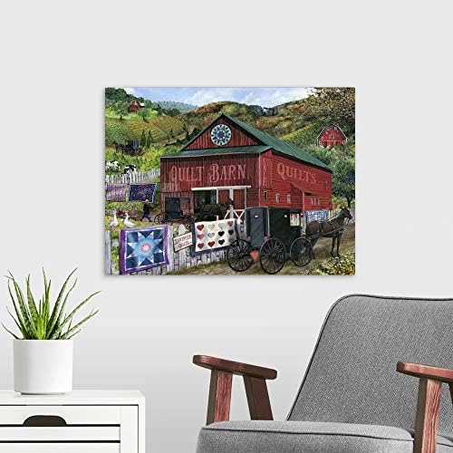 GreatBigCanvas ватенка штала платно wallидна уметност печатење, уметнички дела од штала за дома, 24 x18 x1.5