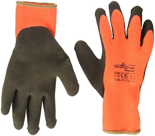 3 пакувања PowerGrab 41-1400 Термички hi-vis портокалова/црна ладна состојба Работни ракавици