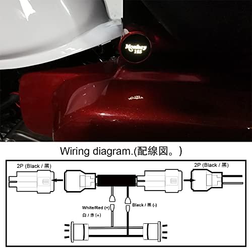 LED рамка на капачето на телото на телото компатибилно со Honda Monkey 125 Z125 Сите модели, сини