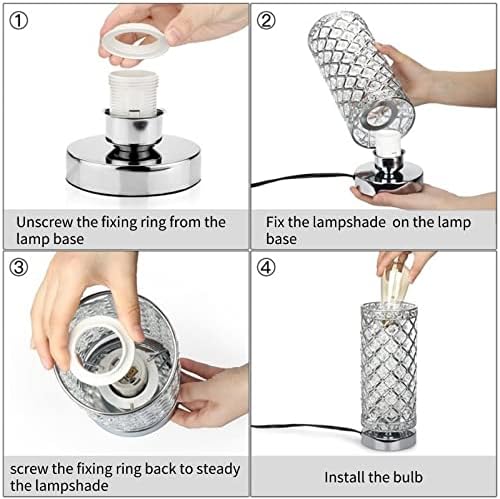 GZKPL Crystal Table Lamp, кревет за ноќна маса, предводени ламби за спална соба со приклучок за полнење со USB, Diamond Office Decor