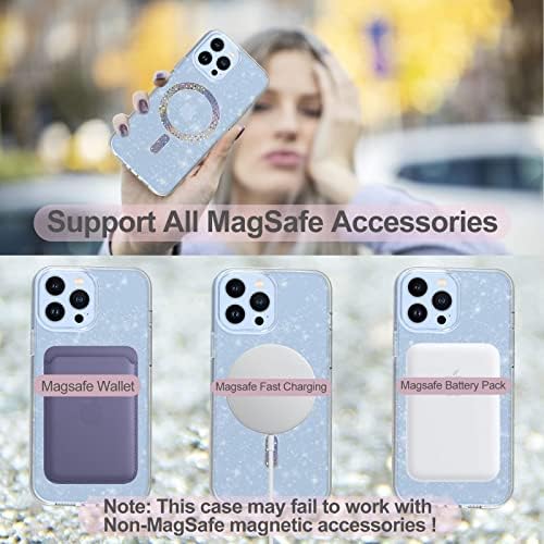 Тирвен Сјај iPhone 13 Pro Случај Компатибилен Со MagSafe За Жени [Едноделна Технологија За Обликување] [Посилна Магнетна Привлечност] [Заштита